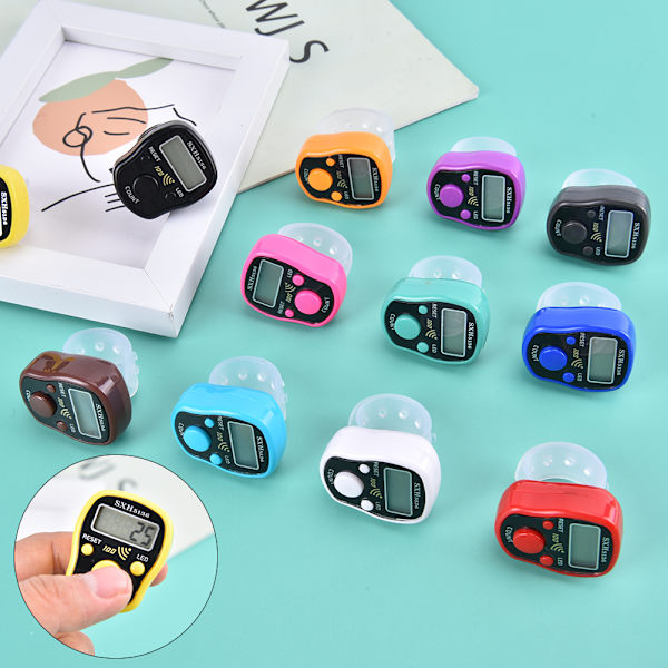 Stitch Marker Rad Hand Tally Finger Counter LCD Electric Digita Red