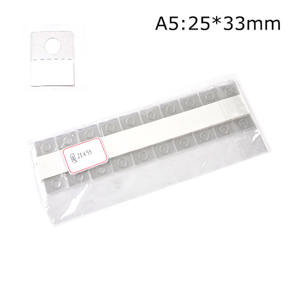 100 st PVC Spår Hål Självhäftande hängetiketter Krok Merchandise Box Ba A5