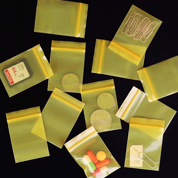 100 st Tjock färg Liten Ziplock Bag Seal Pocket Smycken Mini H Red