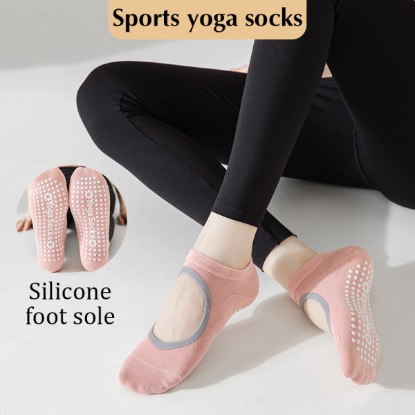 Yogastrumpor Kvinnor Professionell Halkfri Pilates Sport Halkfri pink Uniform size