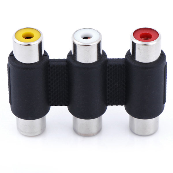 1PC 3 RCA AV o video hona till hona jack adapter 3RCA