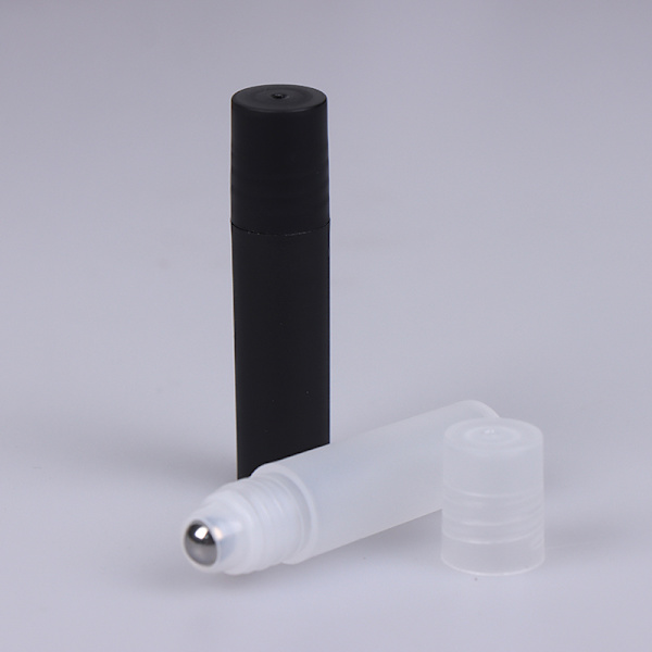 5ml plast Roll-on parfymflaskor Rostfritt stål Roller ball White