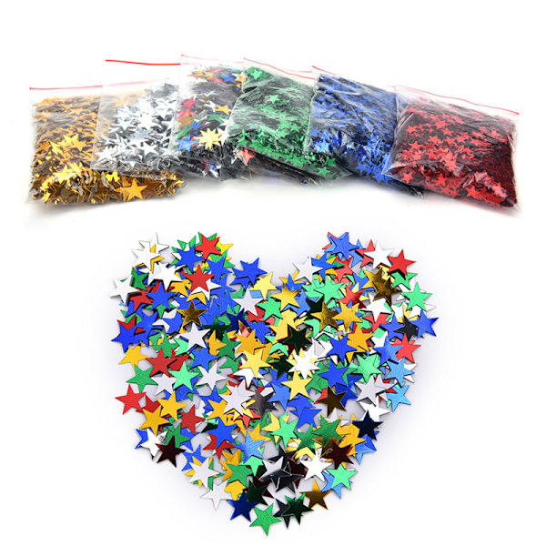 Bröllop Sparkle Scatter Stjärnor Tabell Konfetti Folie Födelsedag Del colorful 6mm