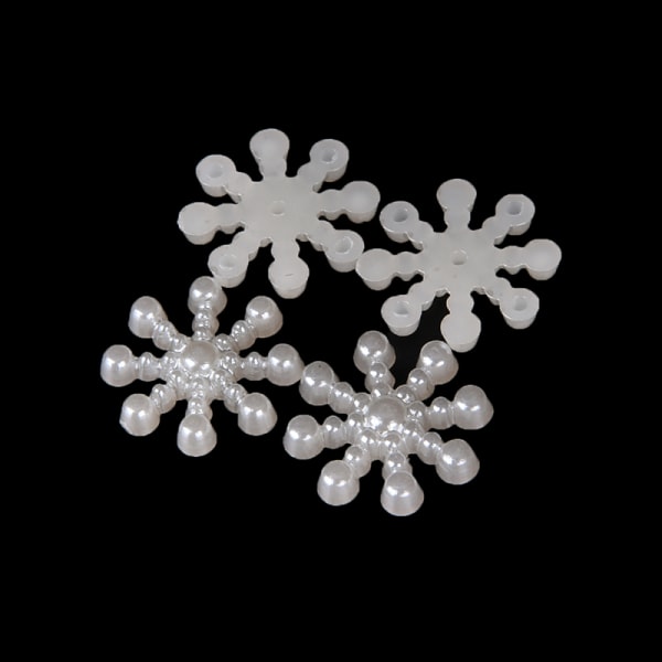 50&100 Snowflake Flatback Pearl Utsmyckningar Julhantverk
