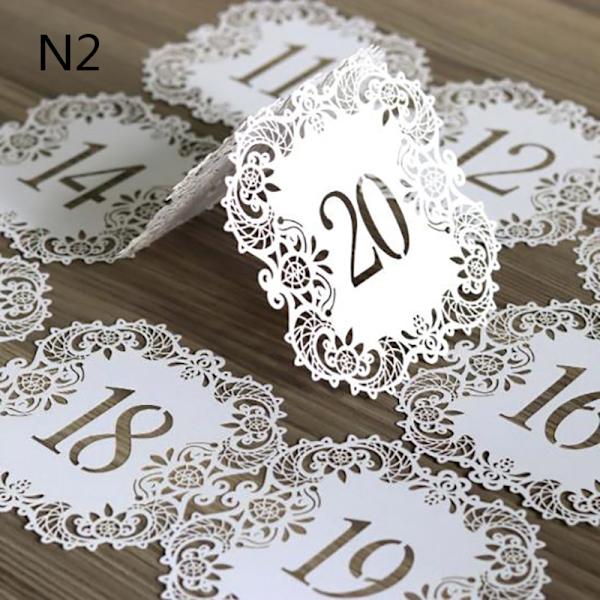 10st/ set Bordsnummer 1-10 11-20 Bordsnummerkort för Weddi N2