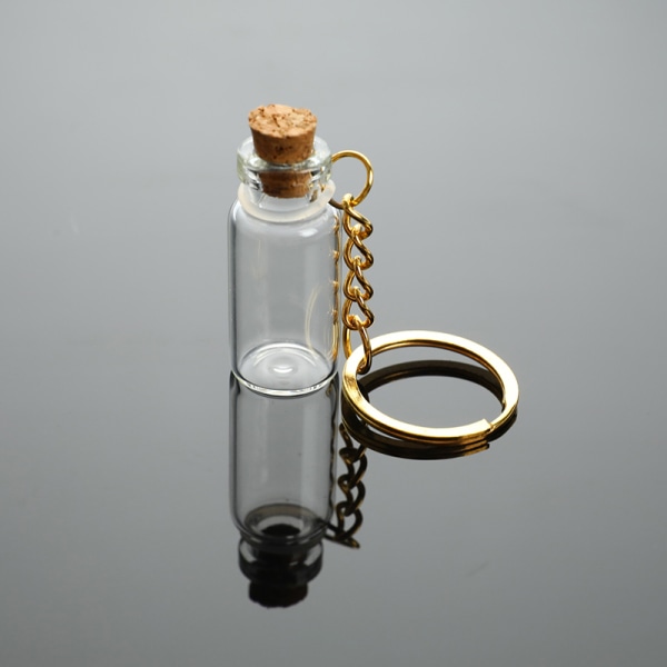 5st Mini Glasflaska Flaska Tube Potion Parfym Kork Burkar Önska