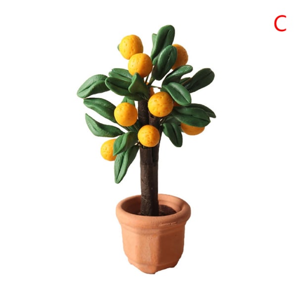 1:12 Dockhus Miniatyr mandarinträd Apelsin/päronträd i krukväxt C