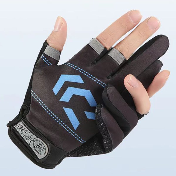 Fiskehandskar Half Finger Anti-slip Andas Hög Elastic Me green