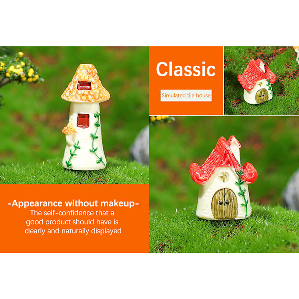 Husfigur Mikro Landskap Heminredning Miniatyr Fairy Garde Yellow