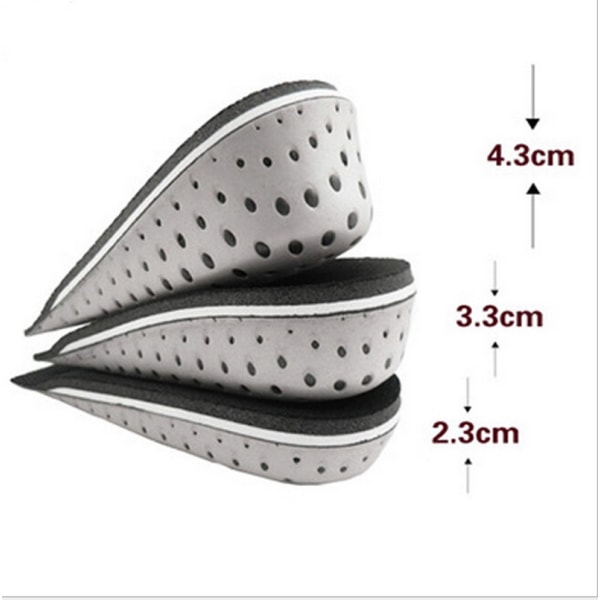 Unisex innersula Heel Lift Insert Shoe Pad Height Öka kudde 3.3cm