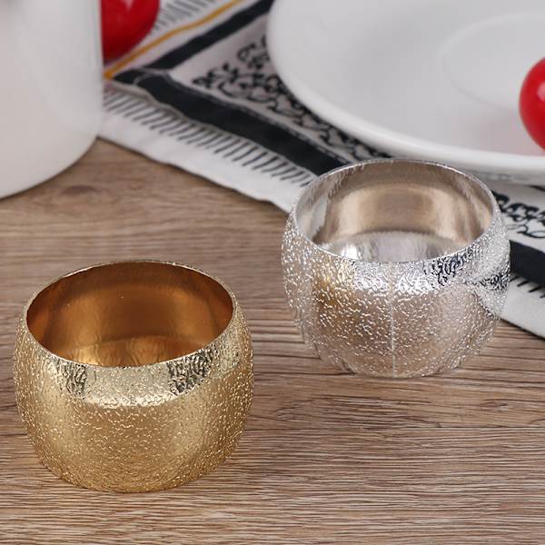 Servettringar Bröllopsfest Hotel Serviette Spänne Servetthållare Gold