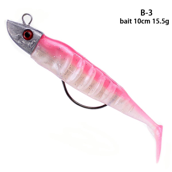 Tvåfärgad blyhuvud mjuk T-svans fiskbete 13cm26g/10cm15.5g C 4 10cm 15.5g