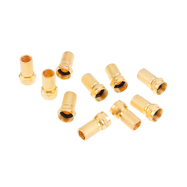 10st Twist on RG6 F Typ Koaxialkabel Kontakter Mässing C