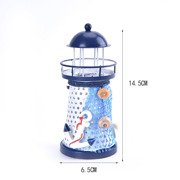 Ocean Flash Lighthouse Fisknät Sjöstjärna Shell Metal Beacon 14CM