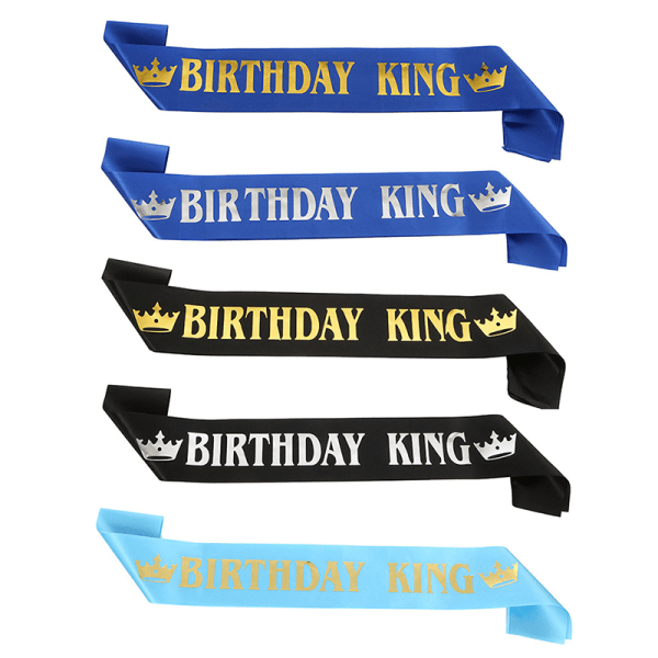 Födelsedag King Sash för män Pojke Grattis på 16:e 18:e 20:e 30:e födelsedagen D