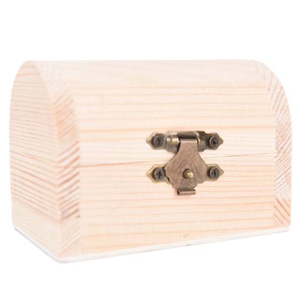 Trä vintage skattkista trä smycken förvaringsbox case
