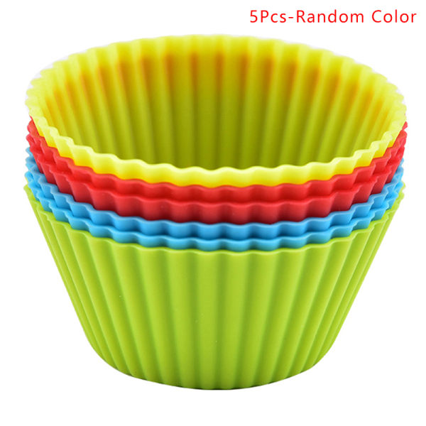 5st Rund Form Cupcake Muffinskopp Bakning Cookies Ägg 5Pcs-Random Color