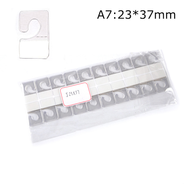 100 st PVC Spår Hål Självhäftande hängetiketter Krok Merchandise Box Ba A7