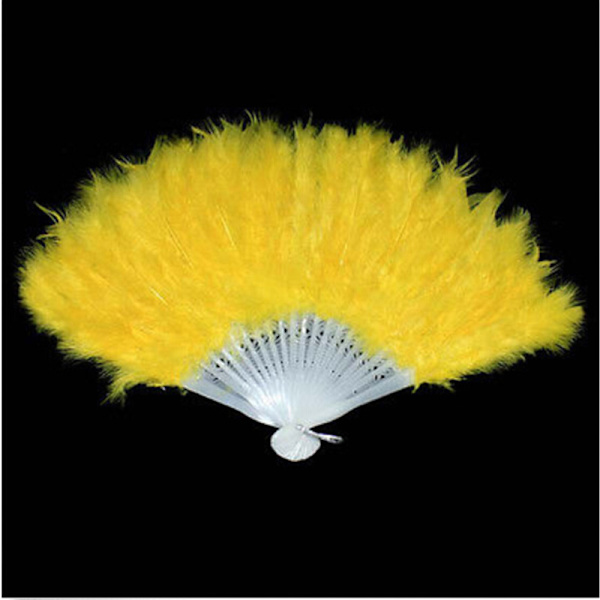 9 färger Ny kostym Bröllop Showgirl Dans Folding Hand Feathe Red