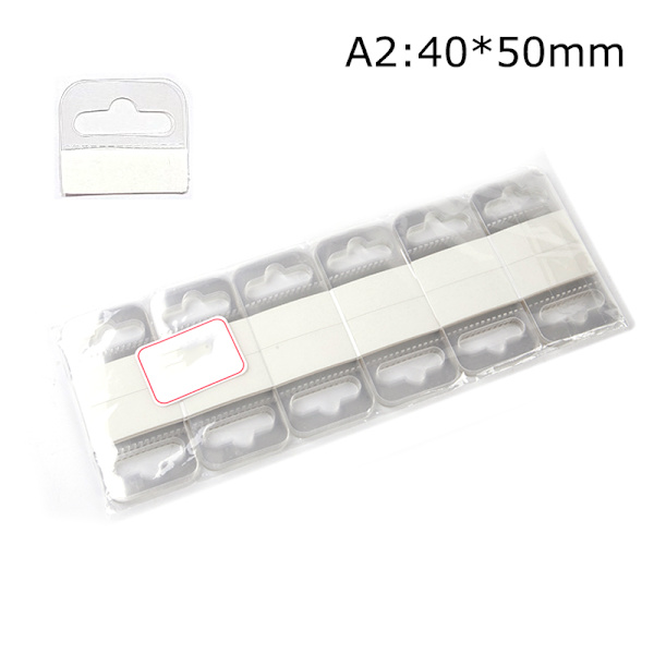 100 st PVC Spår Hål Självhäftande hängetiketter Krok Merchandise Box Ba A2