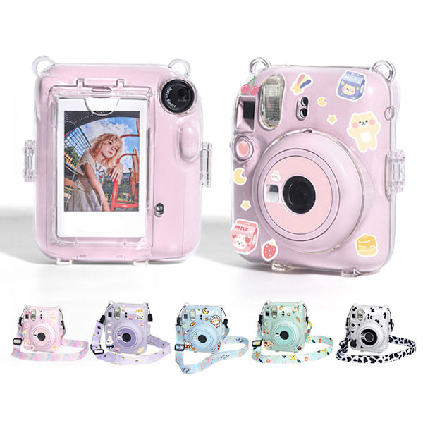 1Set för Instax Mini 12 Transparent kameraväska Travel Shoulder A3