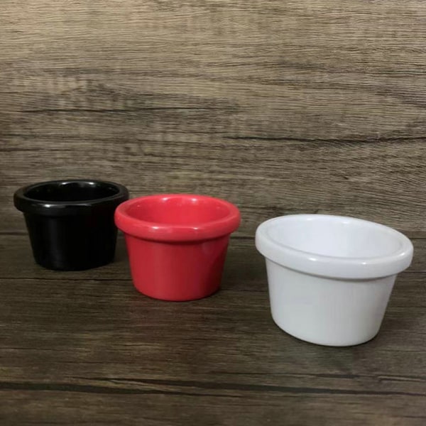 Såsskål Såsbåtar Rund Glänsande Melamin 6cm 50ml Svart Min Black