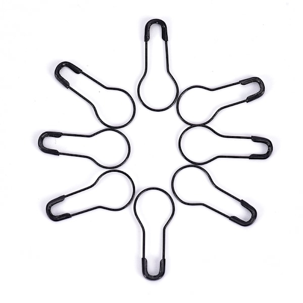 100st Pins Calabash Bulb Kalebass Form Metallklämmor Stickning Stit Black