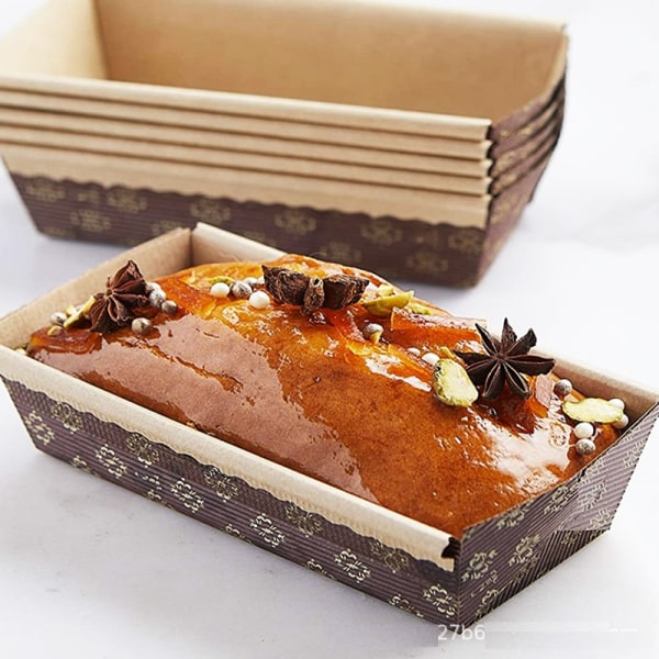 5/25PCS Brödpanna Brunt papper Rektangel Brownie Toast Box 25pcs