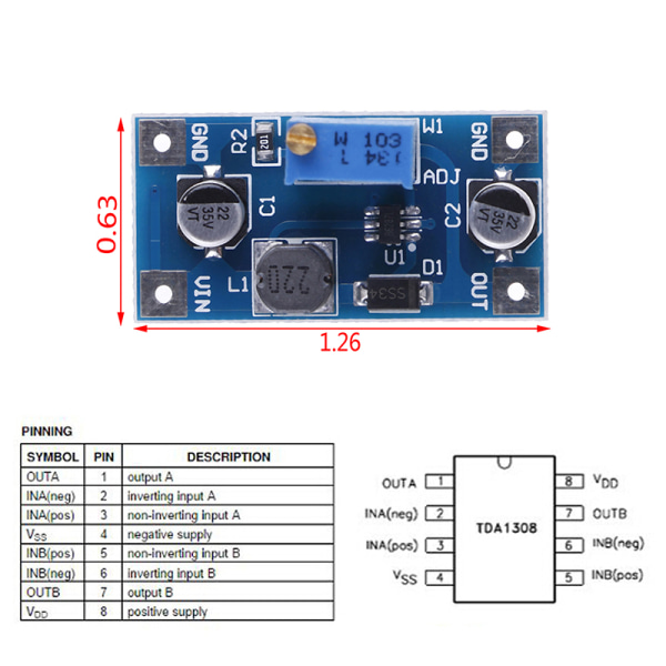 2A DC-DC boost step up volt omvandlare power 2V-24V till 3V