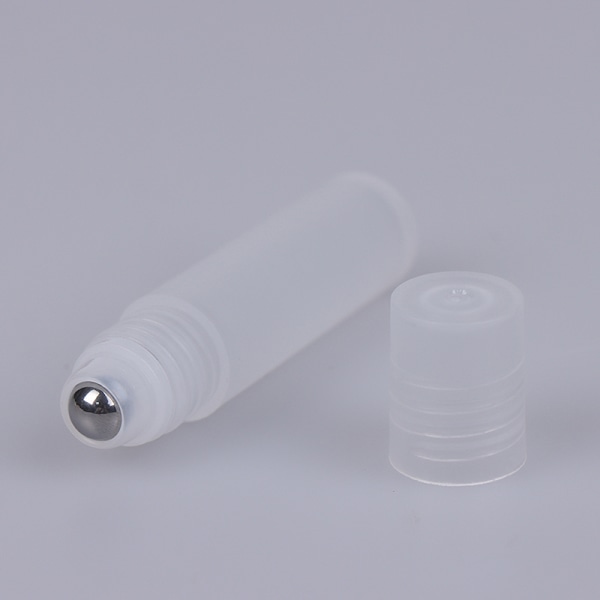 5ml plast Roll-on parfymflaskor Rostfritt stål Roller ball White