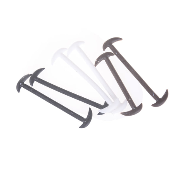 12 st Elastisk fri bindning ingen slips Lazy silikon skosnörsklänning Sh White