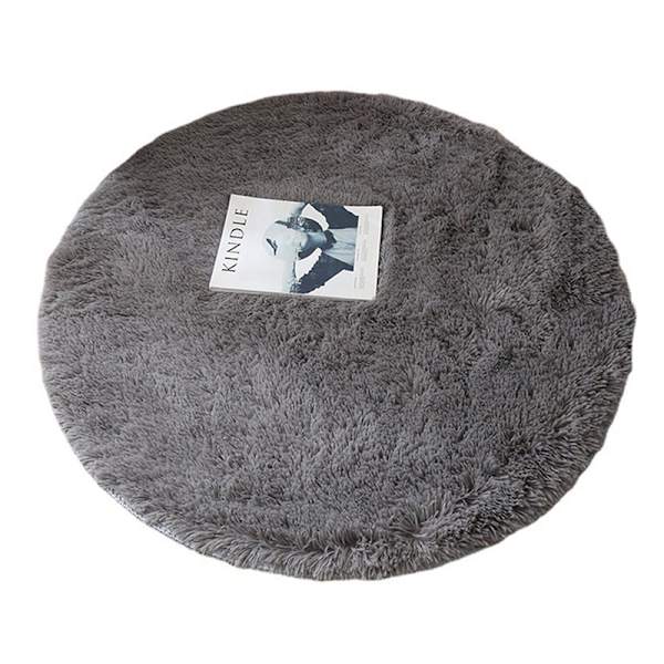 Fluffig Ullmatta Vardagsmattor Fuskpäls Rund Matta Barnro Wine red 40*40cm