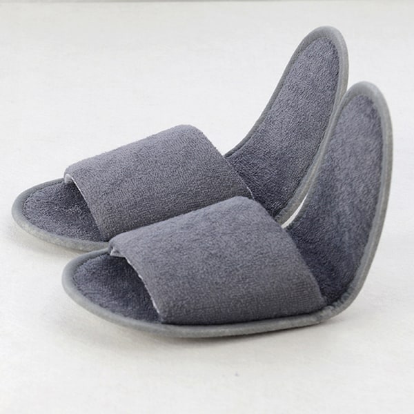 1 par Foldable Home Hotel Andningsbara Tofflor SPA Resesalong Gray