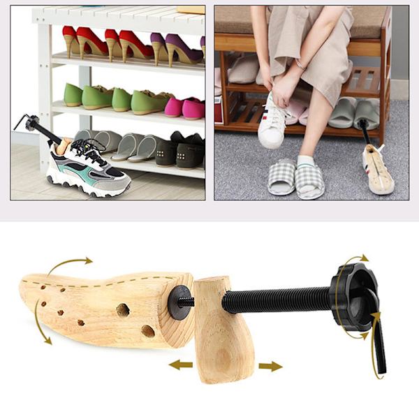 1st 2Way Wooden Shoe Tree Herr- och Damskor Expander djustab M