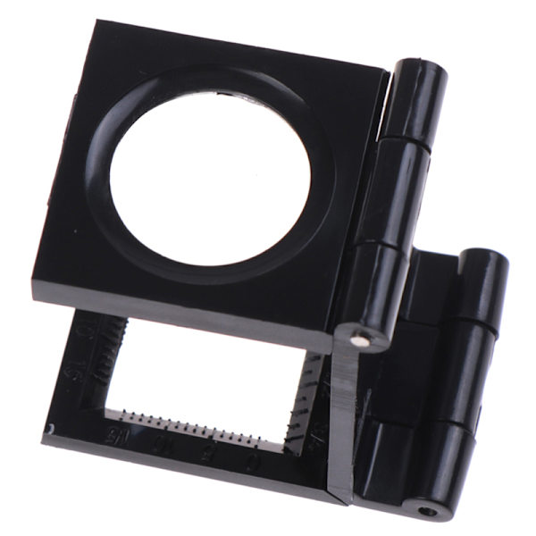 10X 28 mm hopfällbar lupp för förstoringsglas med skala för textil O Black