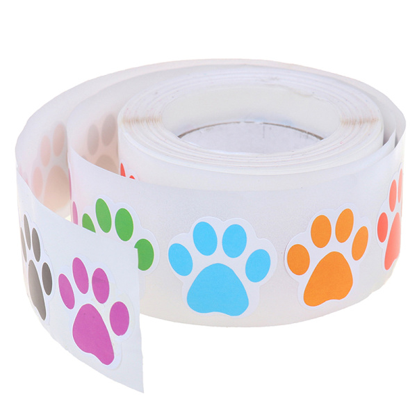 500st färgglada print Hundkatt tassetiketter
