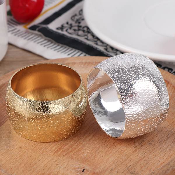 Servettringar Bröllopsfest Hotel Serviette Spänne Servetthållare Gold