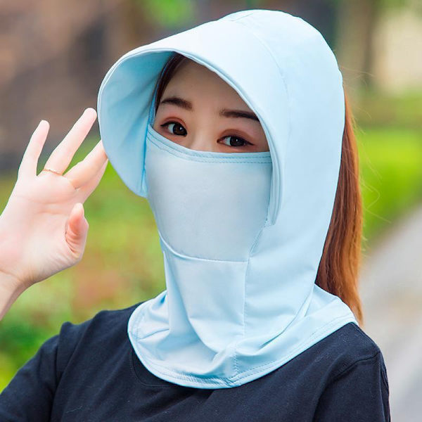 Summer Ice Silk Hattar För Kvinnor Solhatt Med Andningsbar Solkräm Blue