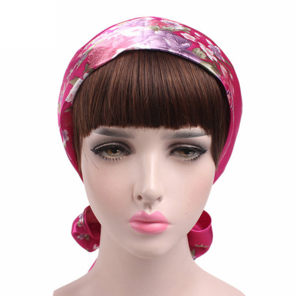 Silk Night Sleep Cap Hårhuv Hatt Cover Satin Turban Wr Coffee