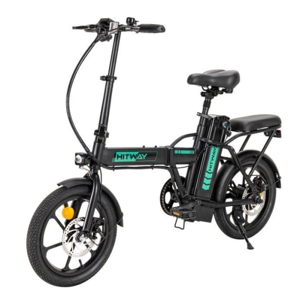 HITWAY hopfällbar elcykel - 16" E-cykel för vuxna - 250W motor - 36V/7,5Ah batteri - LCD - Autonomi 45 km - ‎BK5
