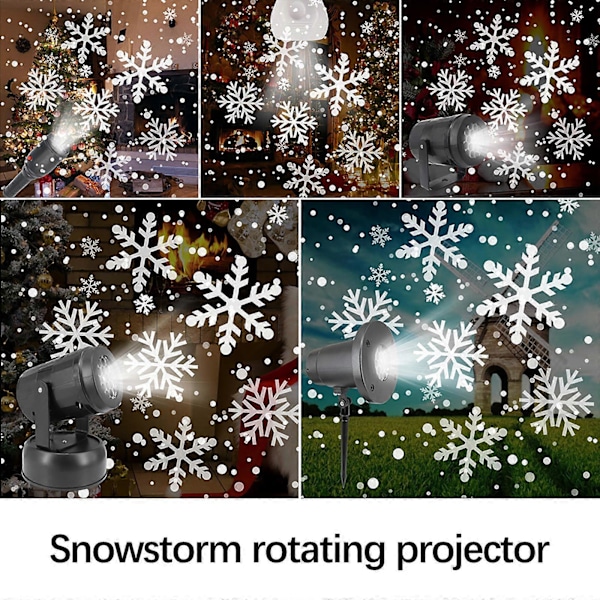 Juleferie Adventskalender Jul Snø Projeksjonslys Led Snøshow Projektor, Juledekorasjon