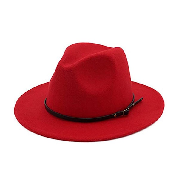Sinknap Jazzhatt med Bred Brätte Andningsbar Solid Fedorahatt Vinter Floppy Kvinnohatt Streetwear färg: Royal Blå