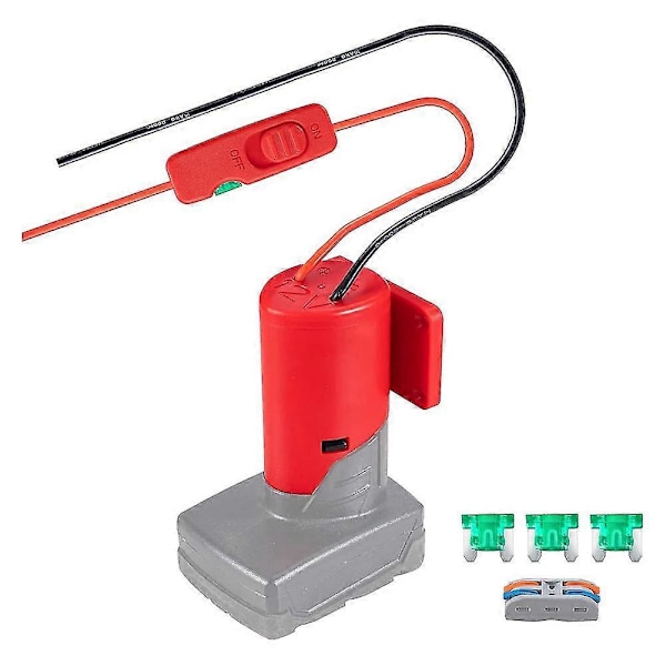 Power Wheel Adapter För 12V M12 Batteriadapter Batterikonverteringskit Med Strömbrytare Säkring & Kabelanslutning