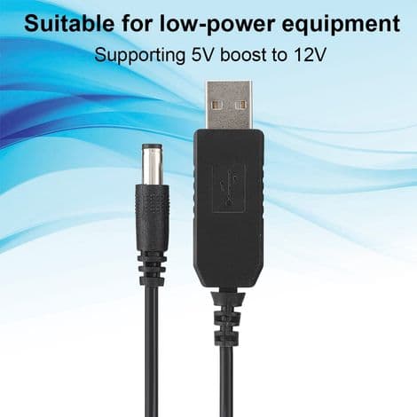 USB til 5,5 x 2,1 mm 5V/12V strømkabel, velegnet til bordlamper, routere, modemer osv.