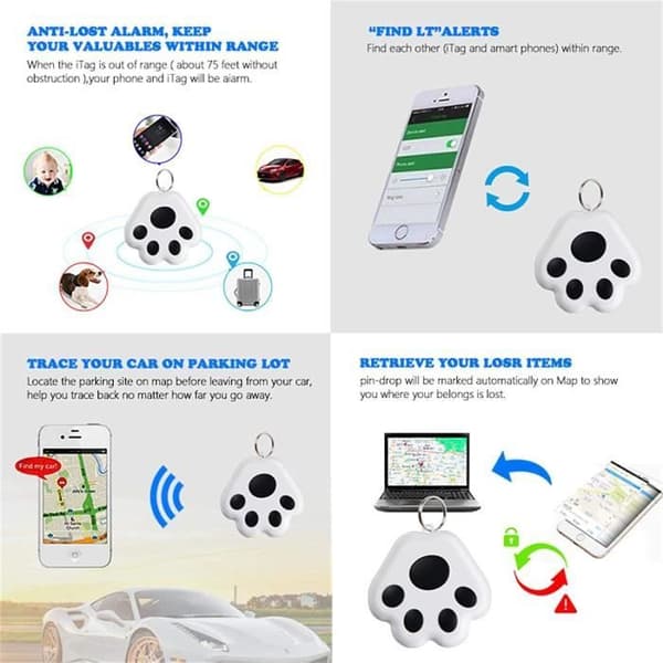 Mini Bluetooth 4.0 GPS-tracker til mistede enheder, mini GPS-tracker til børn - mini placeringsnøgle - bil og kæledyr
