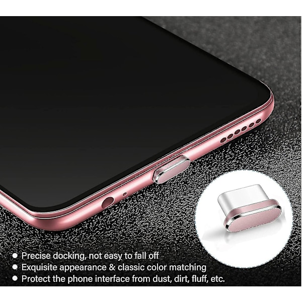 Usb C Dammskydd, 4 Stycken Typ C Dammskydd För Mobiltelefoner Usb Typ C Laddningsport Skyddsskal För Smartphones
