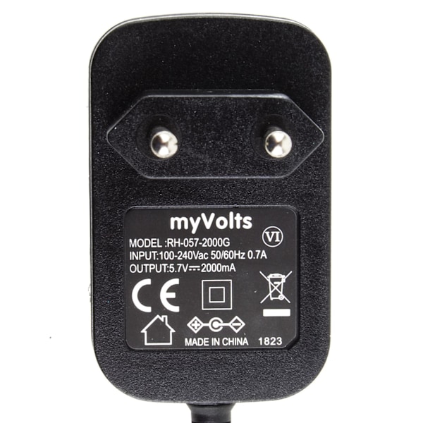 5,7V myVolts erstatningsstrømforsyning kompatibel med Roland GO:KEYS Keyboard