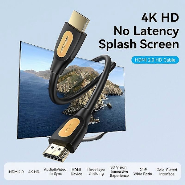 VENTION ALIBL 10m HDMI-A Uros-Uros PVC-kaapeli 4K HD Video HDMI-johto, tyyppi A