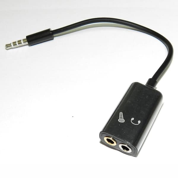 3,5 mm lydhodetelefonmikrofon Y-splitterkabeladapter mikrofon øretelefonsplitter