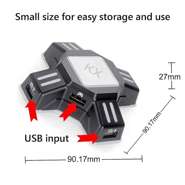 Tastatur Mus Adapter Bærbar Mus Tastatur Konverter Adapter Erstatning For Switch/x-box/ps5/p-s-4/ps3 Kx Gamepad Kontroller Adapter